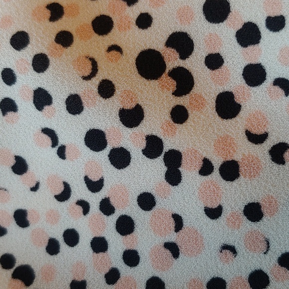 Express Womens Dress Polkadot Blouse in Cream and Black size Large - Picture 5 of 11